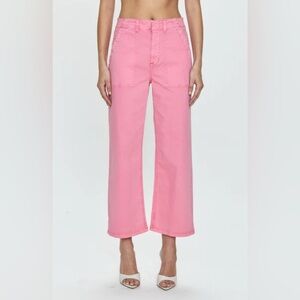 PISTOLA Ashton Straight Leg Carpenter Ankle in Pink Punch Size 25